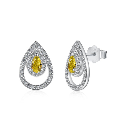 [Max Jewelry ]Sparkling Delicate Water Drop Shape Daily Earrings
