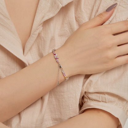 [Max Jewelry ]Ornate Colorful Butterfly Shape Round Cut Daily Bracelet