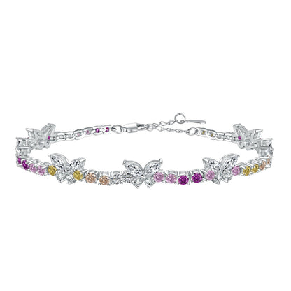 [Max Jewelry ]Ornate Colorful Butterfly Shape Round Cut Daily Bracelet