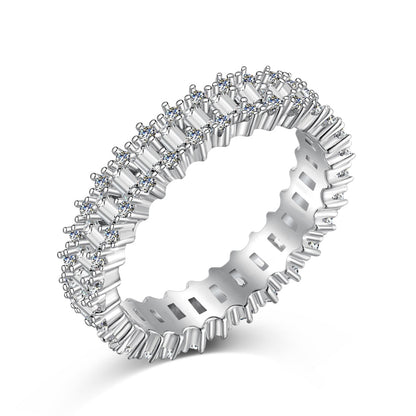 [Max Jewelry ]Splashy Ornate Emerald Cut Cocktail Ring