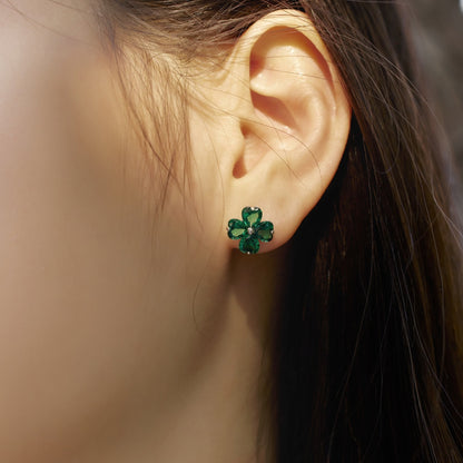 [Max Jewelry ]Four-Leaf Clover Ball Earrings