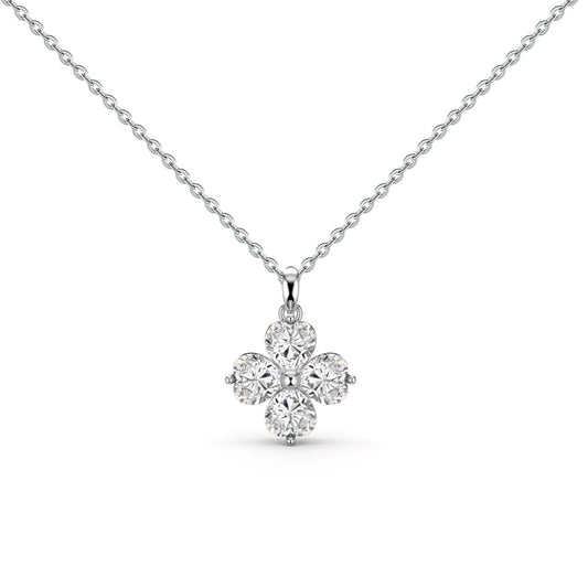 [Max Jewelry ]Heart-Shaped Four-Leaf Clover Bead Necklace