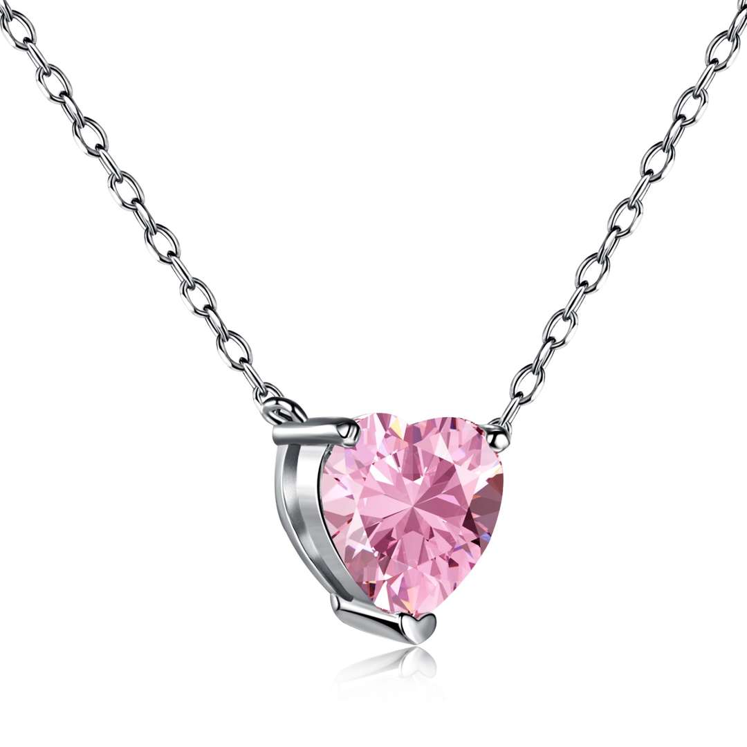 [Max Jewelry ]Heart Shape Main Stone Pendant Collarbone Necklace