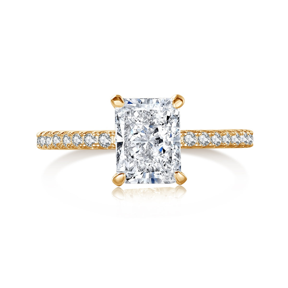[Max Jewelry ]2.0 Carat Dazzling Sparkling Radiant Cut Party Ring