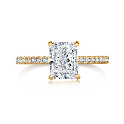 [Max Jewelry ]2.0 Carat Dazzling Sparkling Radiant Cut Party Ring