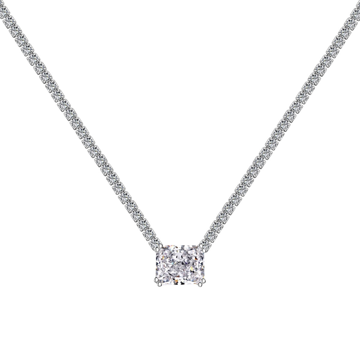 [Max Jewelry ]4.0 Carat Elegant Radiant Cut Necklace