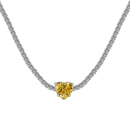 [Max Jewelry ]2.0 Carat Sparkling Tennis Heart Cut Necklace