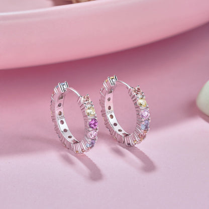 [Max Jewelry ]Radiant Colorful Round Cut Earrings
