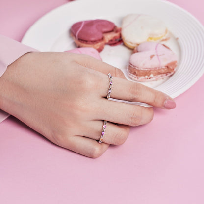 [Max Jewelry ]Sparkling Colorful Round Cut Tennis Ring