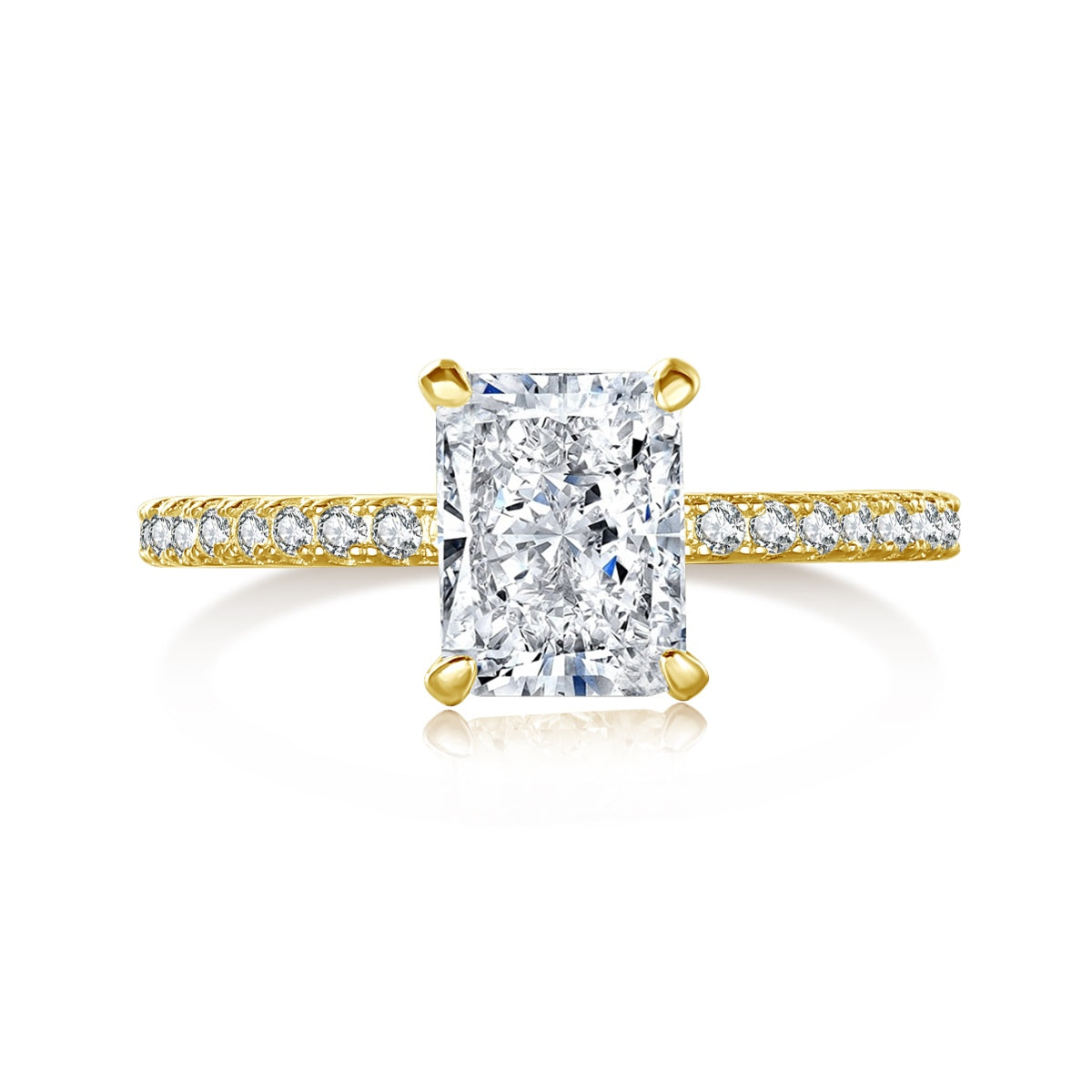 [Max Jewelry ]2.0 Carat Dazzling Sparkling Radiant Cut Party Ring