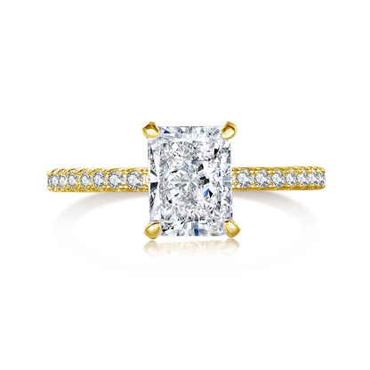 [Max Jewelry ]2.0 Carat Dazzling Sparkling Radiant Cut Party Ring