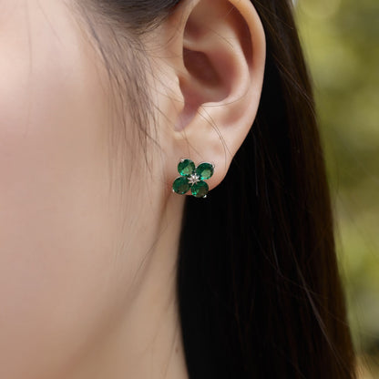 [Max Jewelry ]Four-Leaf Clover Eight-Pointed Star Earrings