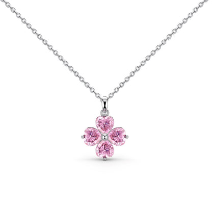 [Max Jewelry ]Heart-Shaped Four-Leaf Clover Bead Necklace