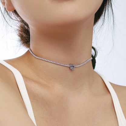 [Max Jewelry ]2.0 Carat Sparkling Tennis Heart Cut Necklace