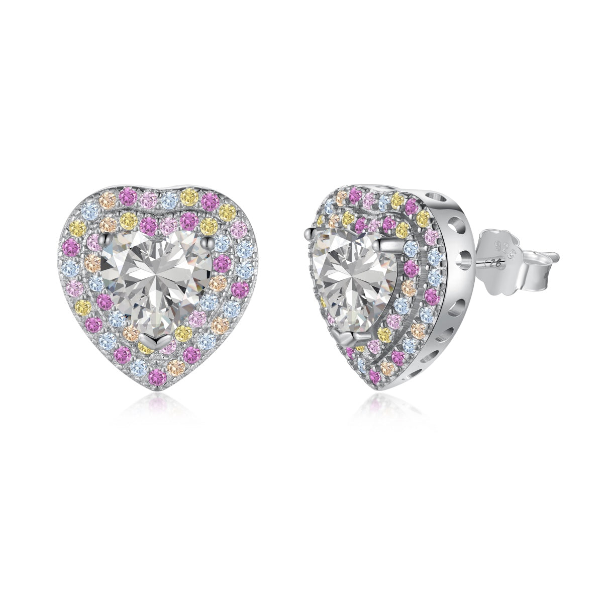 [Max Jewelry ]Dazzling Heart Shape Lover Earrings