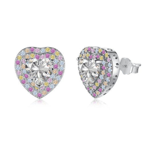 [Max Jewelry ]Dazzling Heart Shape Lover Earrings
