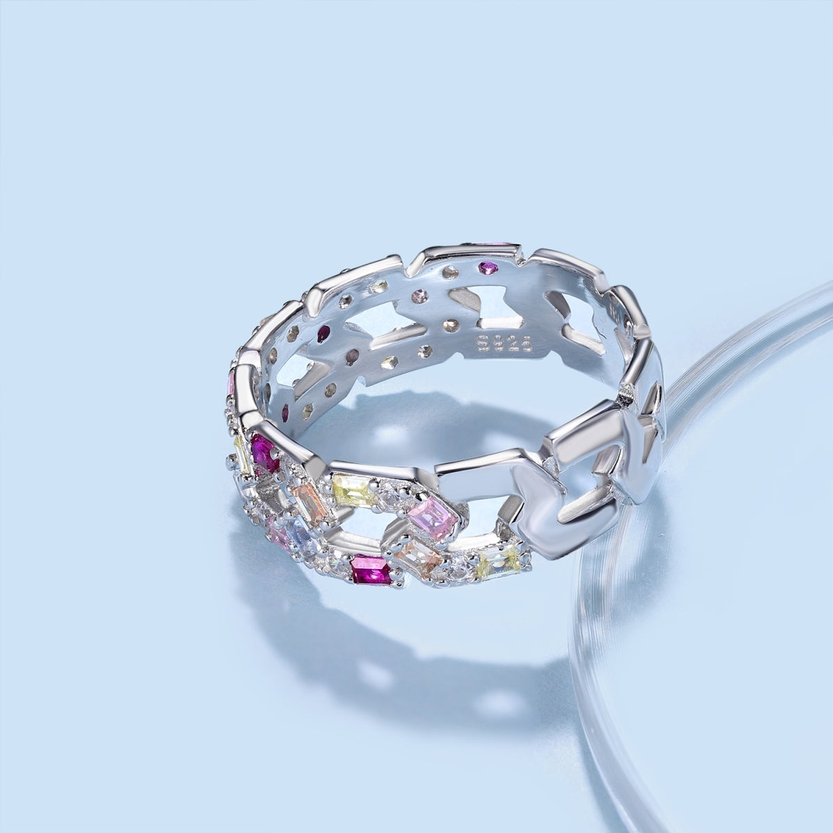 [Max Jewelry ]Sparkling Vibrant Emerald Cut Daily Ring