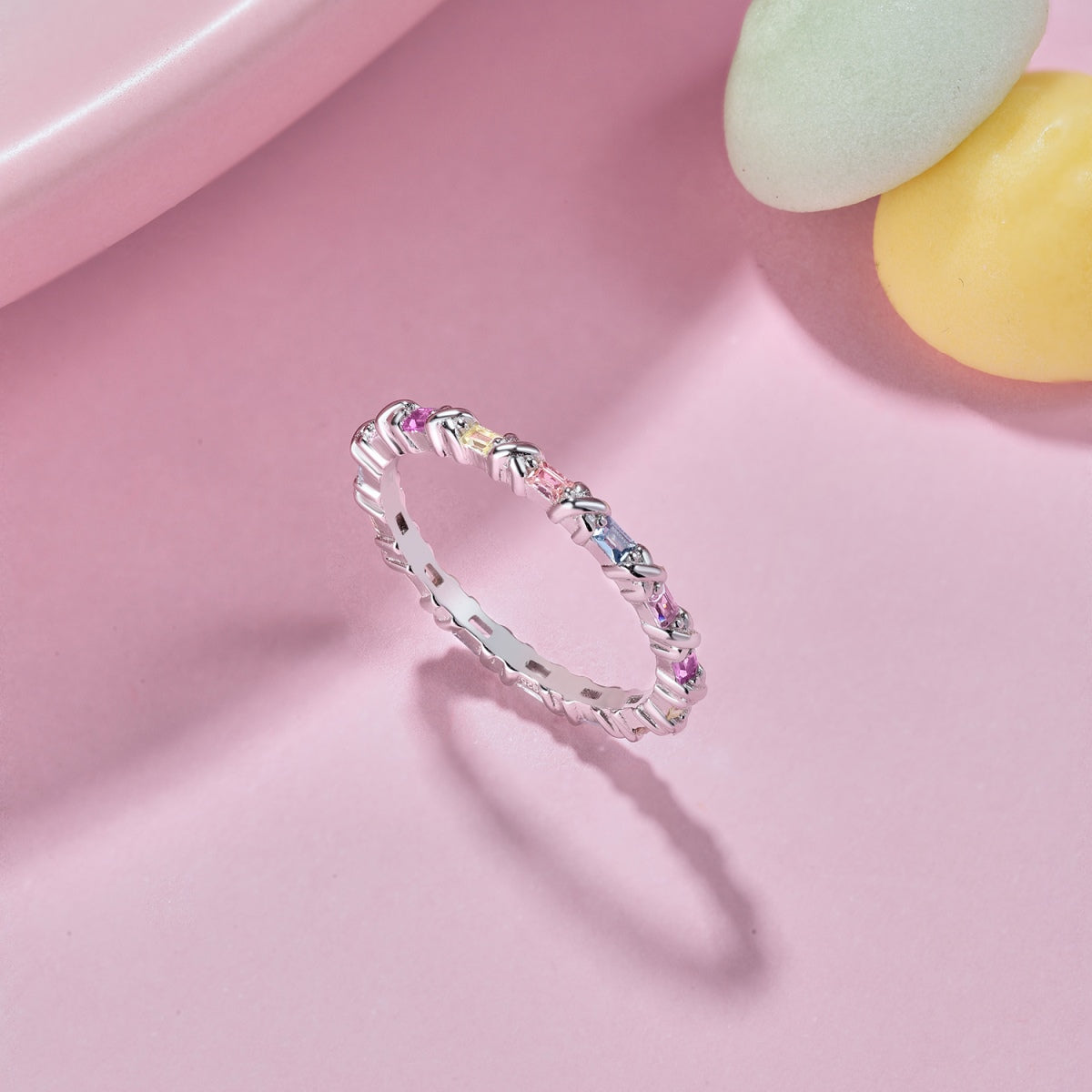 [Max Jewelry ]Charming Colorful Round Cut Daily Ring