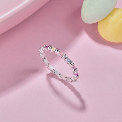 [Max Jewelry ]Charming Colorful Round Cut Daily Ring