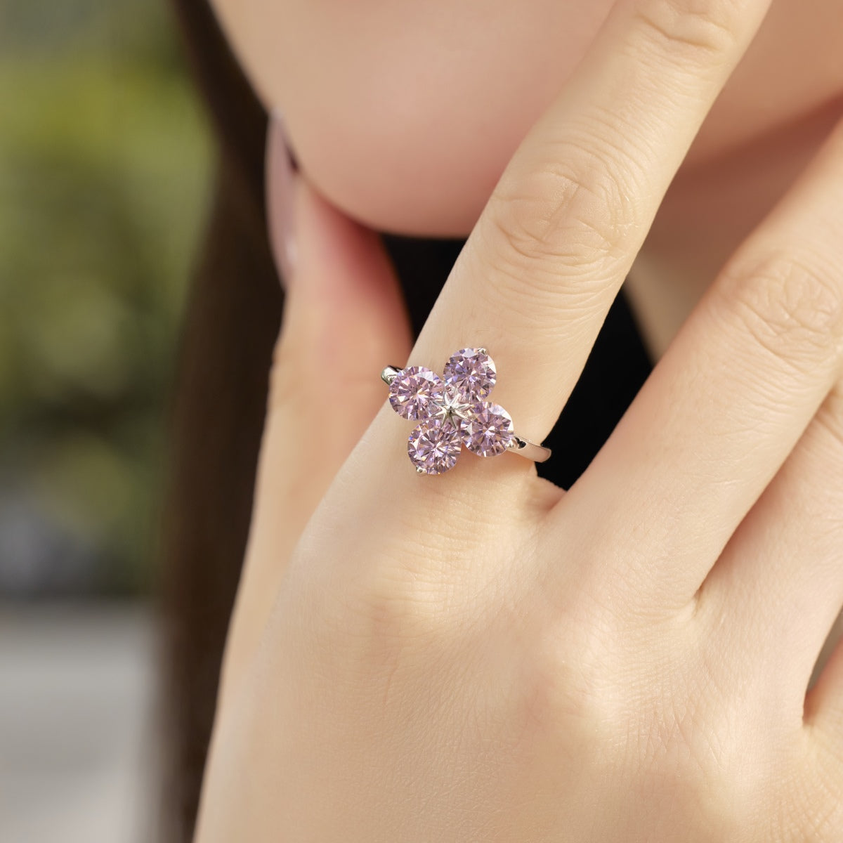 [Max Jewelry ]Four-Leaf Clover Eight-Pointed Star Ring