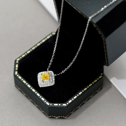 [Max Jewelry ]Sparkling Asscher Cut Necklace