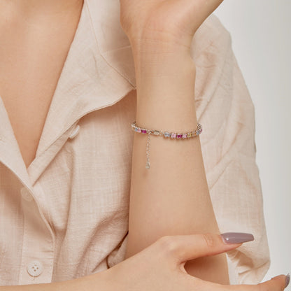 [Max Jewelry ]Delicate Colorful Emerald Cut Party Bracelet