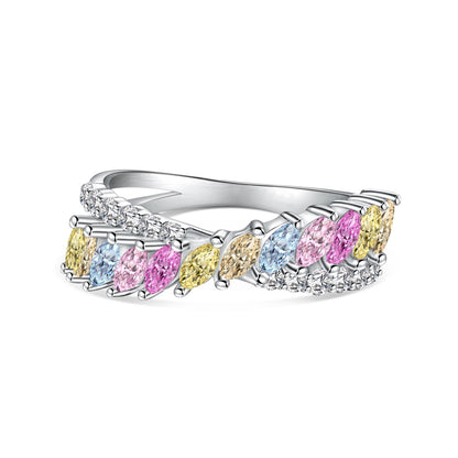 [Max Jewelry ]Unique Colorful Marquise Cut Daily Ring