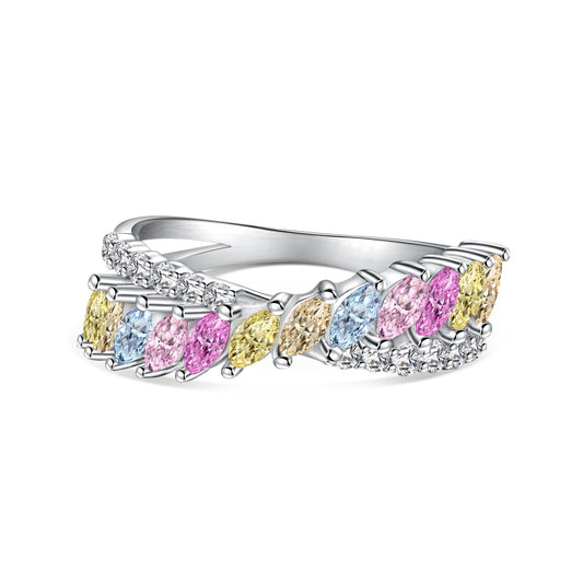 [Max Jewelry ]Unique Colorful Marquise Cut Daily Ring