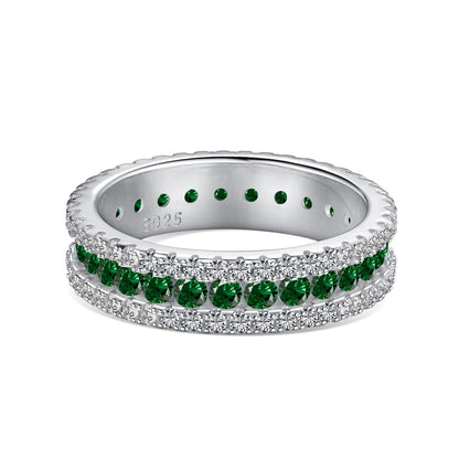 [Max Jewelry ]Delicate Colorful Round Cut Daily Ring