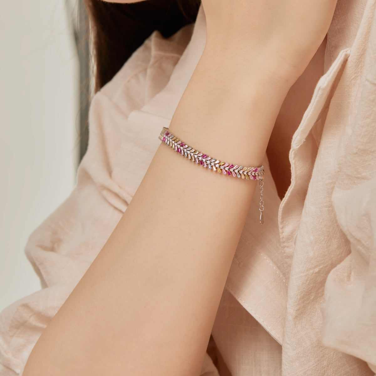[Max Jewelry ]Dainty Radiant Emerald Cut Daily Bracelet