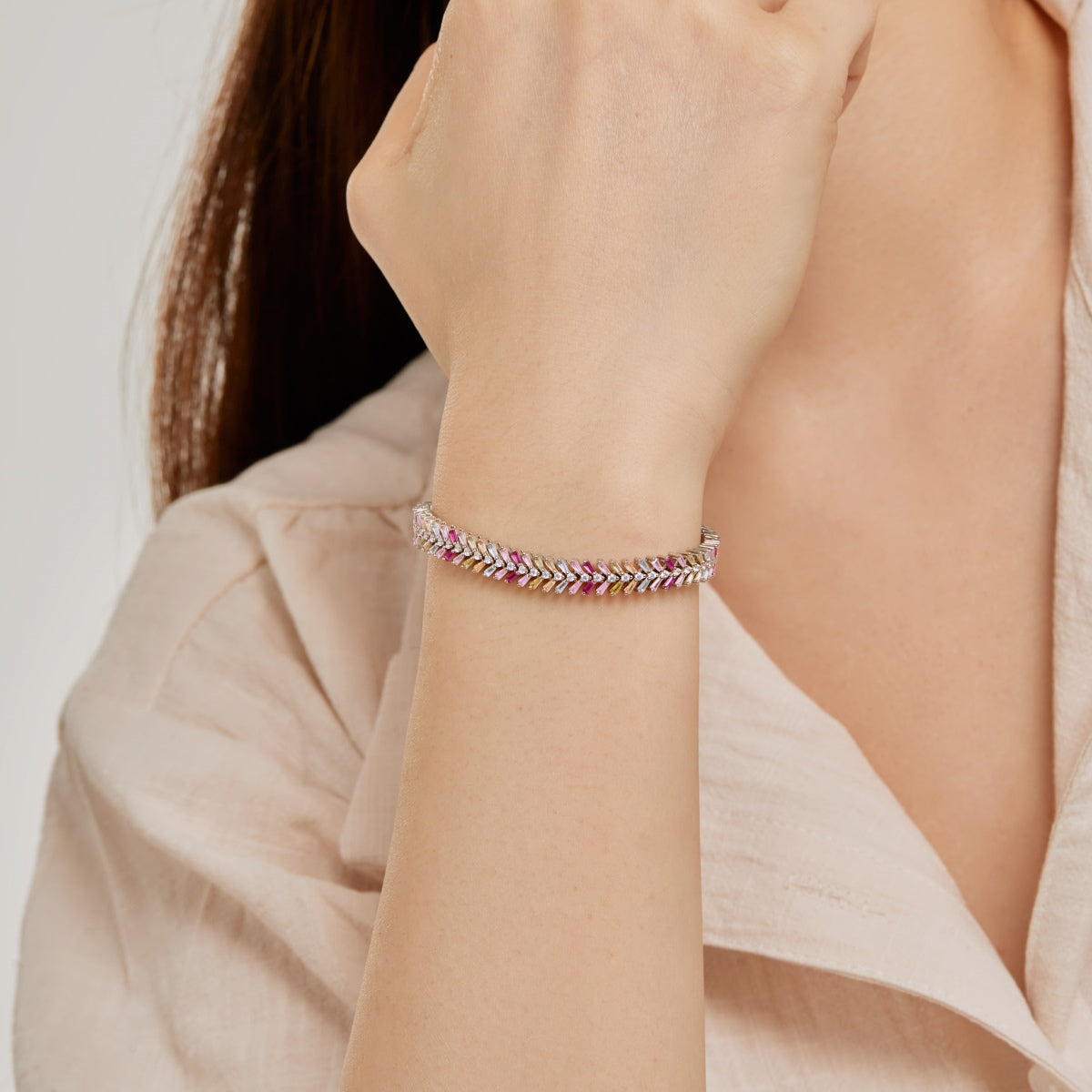 [Max Jewelry ]Dainty Radiant Emerald Cut Daily Bracelet
