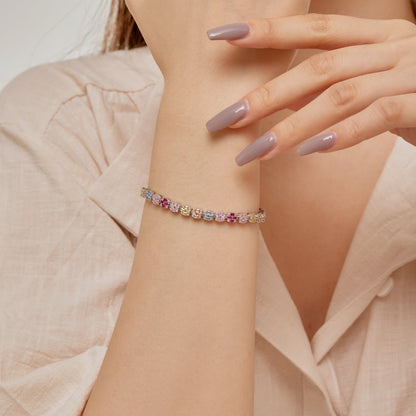[Max Jewelry ]Delicate Colorful Emerald Cut Daily Bracelet