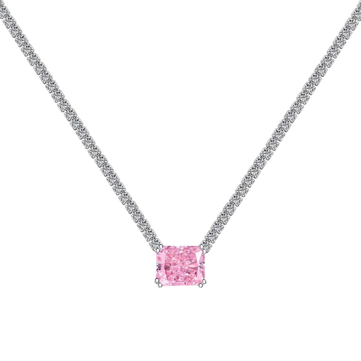[Max Jewelry ]4.0 Carat Elegant Radiant Cut Necklace