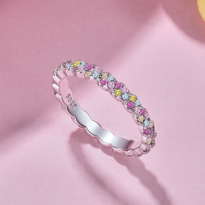 [Max Jewelry ]Dainty Ebullient Round Cut Daily Ring