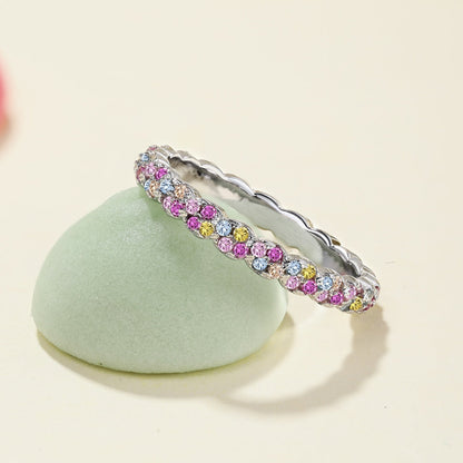 [Max Jewelry ]Dainty Ebullient Round Cut Daily Ring