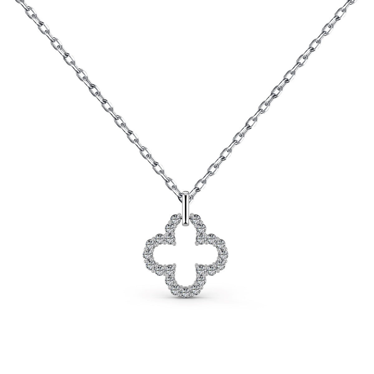 [Max Jewelry ]Four-Leaf Clover Hollow Design Exquisite Necklace