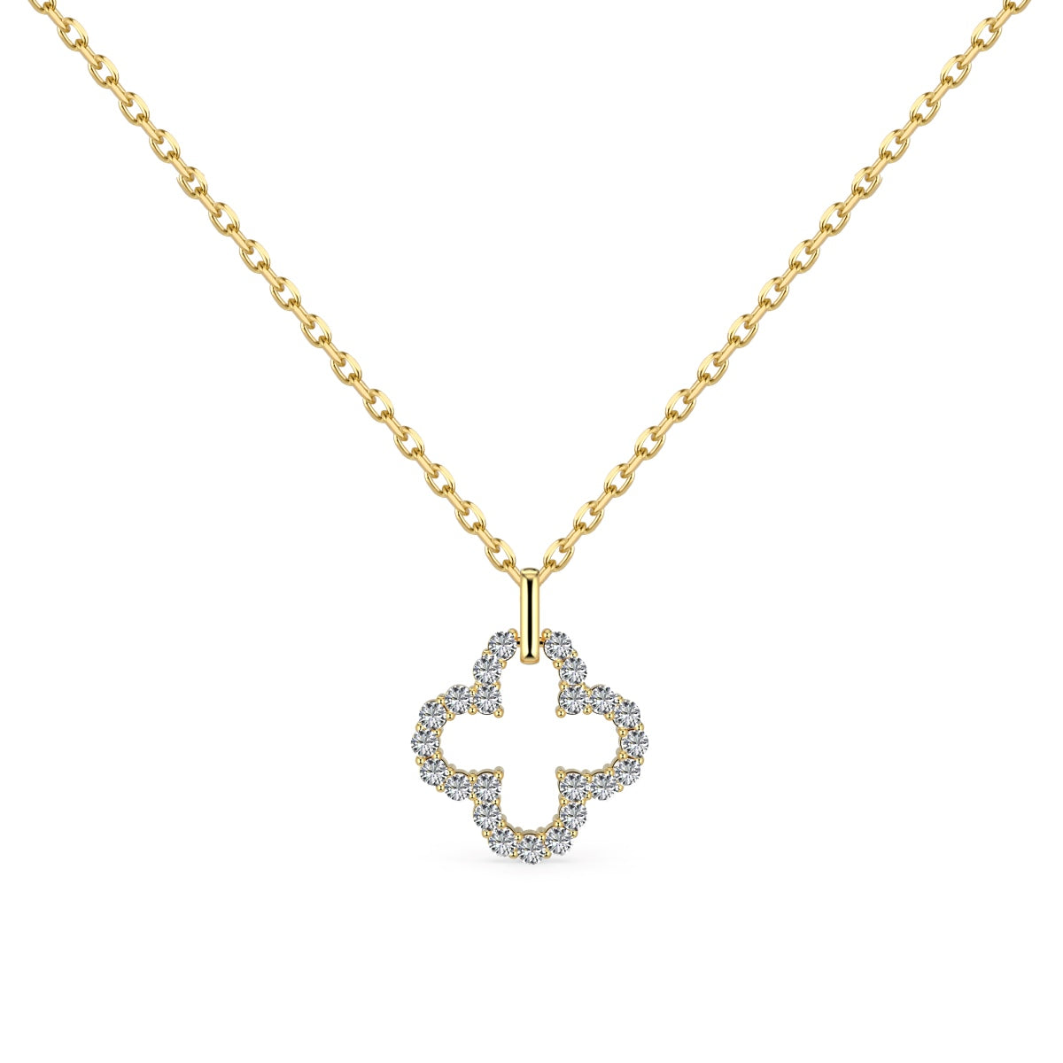 [Max Jewelry ]Four-Leaf Clover Hollow Design Exquisite Necklace