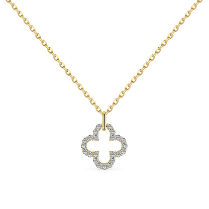 [Max Jewelry ]Four-Leaf Clover Hollow Design Exquisite Necklace