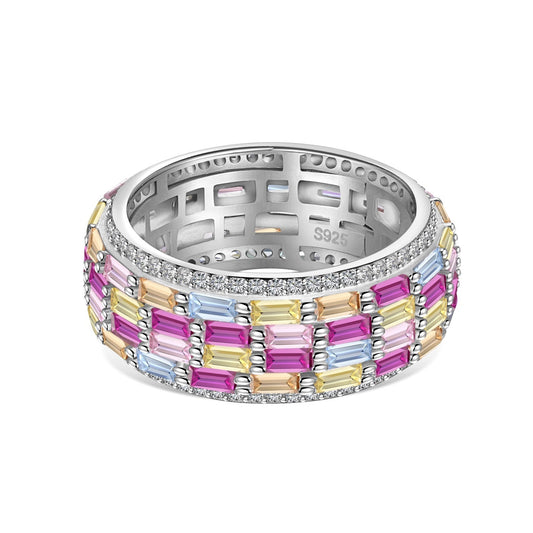 [Max Jewelry ]Radiant Colorful Radiant Cut Daily Ring