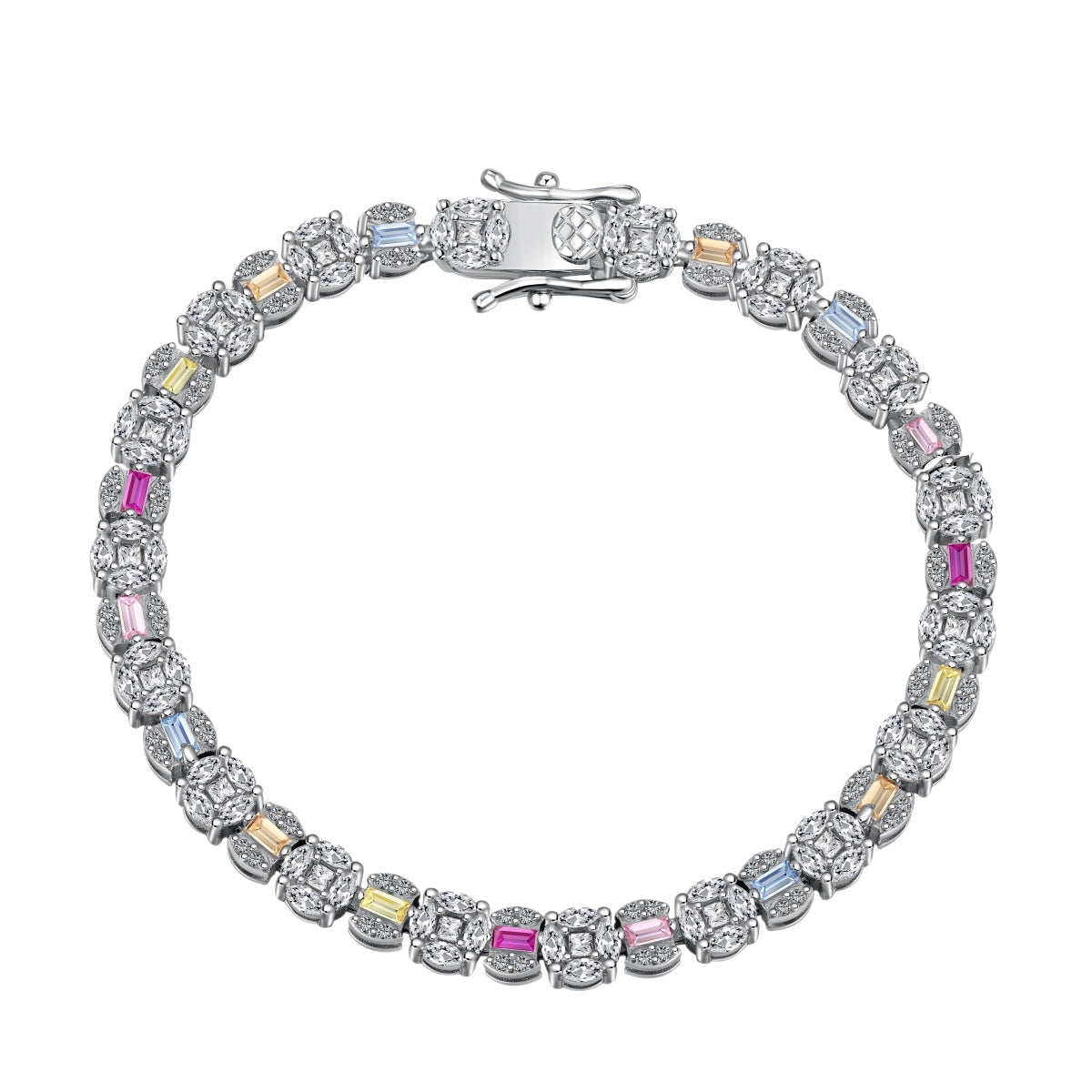 [Max Jewelry ]Dazzling Radiant Multi Cut Daily Bracelet