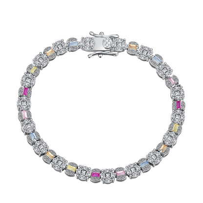 [Max Jewelry ]Dazzling Radiant Multi Cut Daily Bracelet