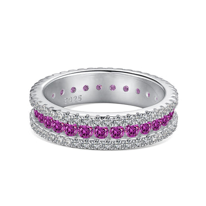 [Max Jewelry ]Delicate Colorful Round Cut Daily Ring
