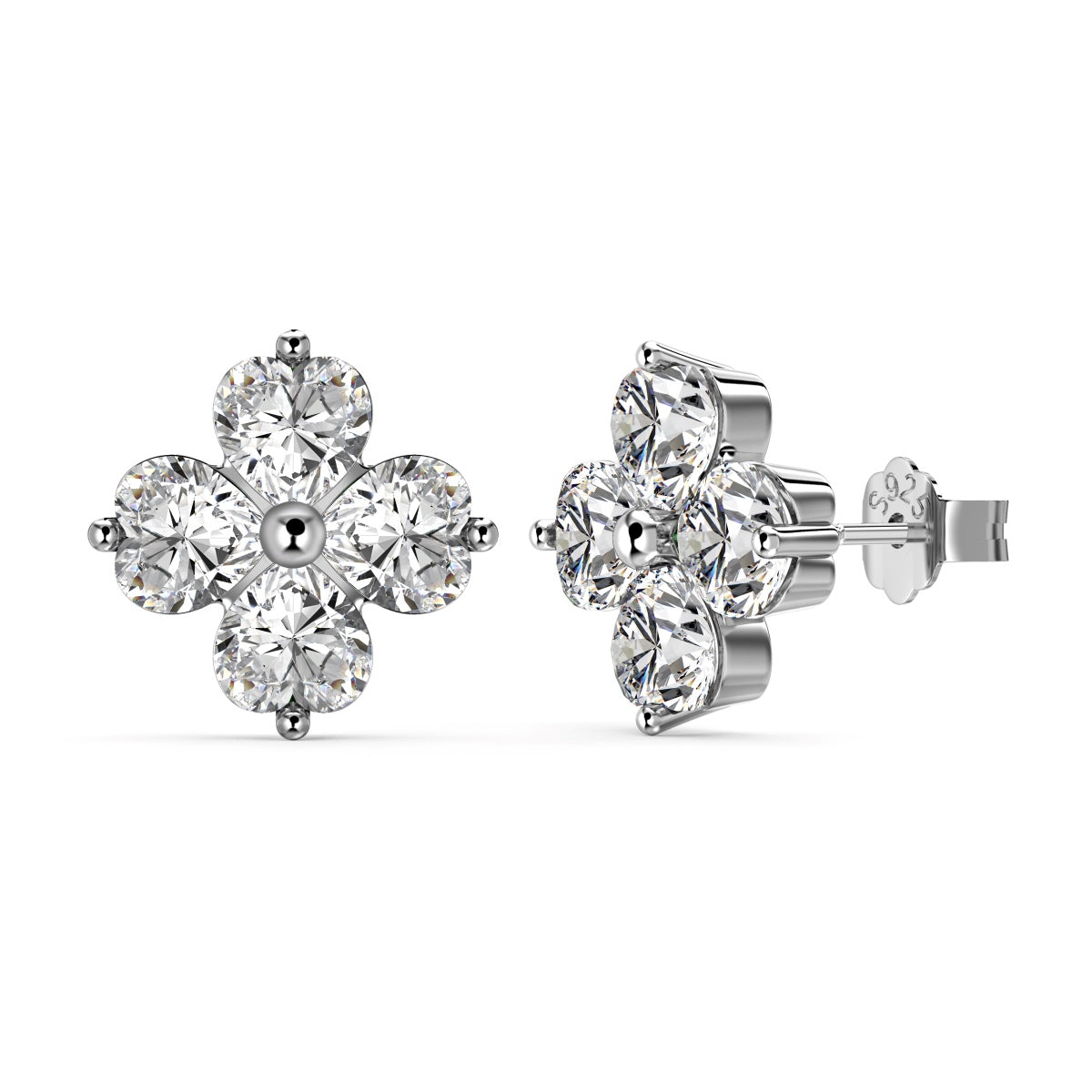 [Max Jewelry ]Four-Leaf Clover Ball Earrings