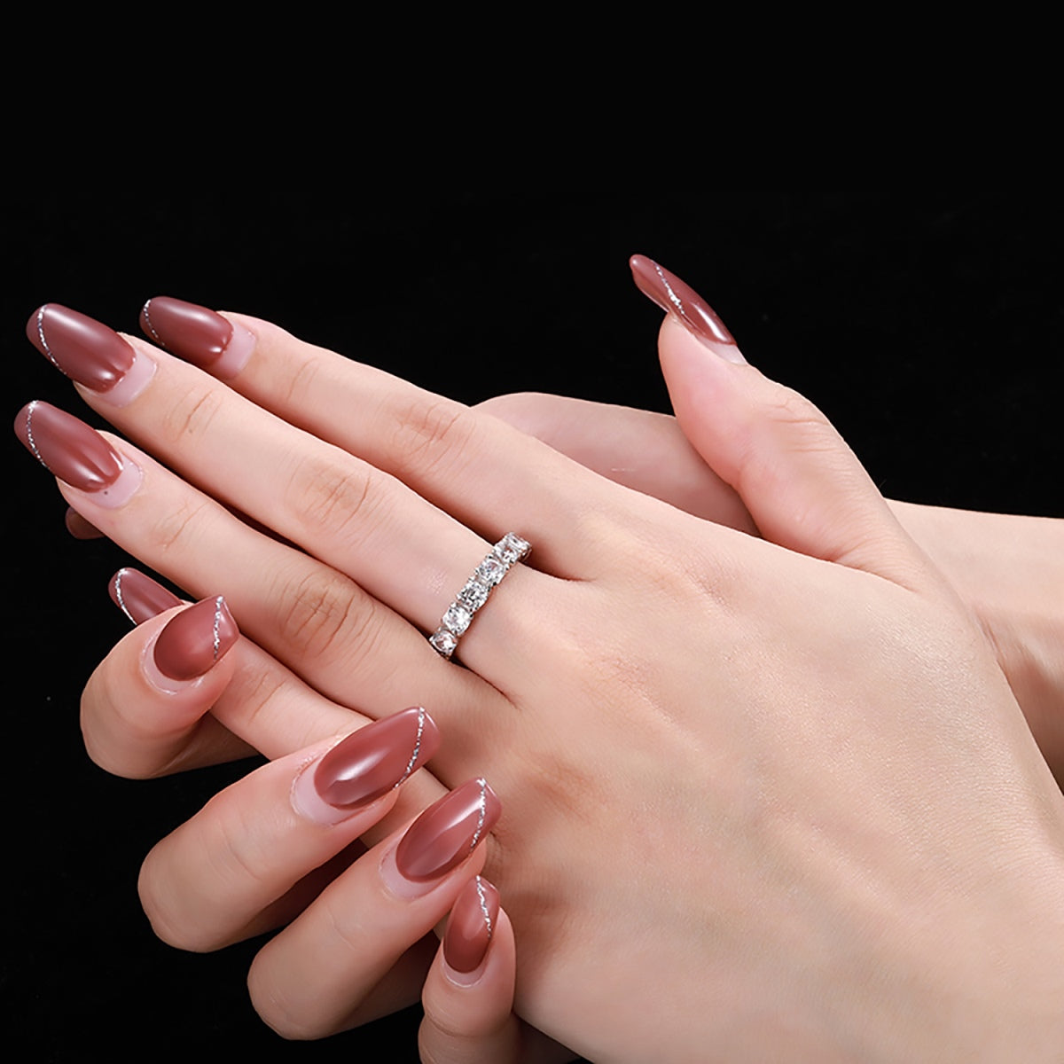 [Max Jewelry ]Eternity Round Cut Tennis Ring