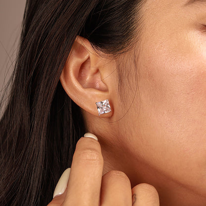 [Max Jewelry ]Ornate Square Shape Earrings