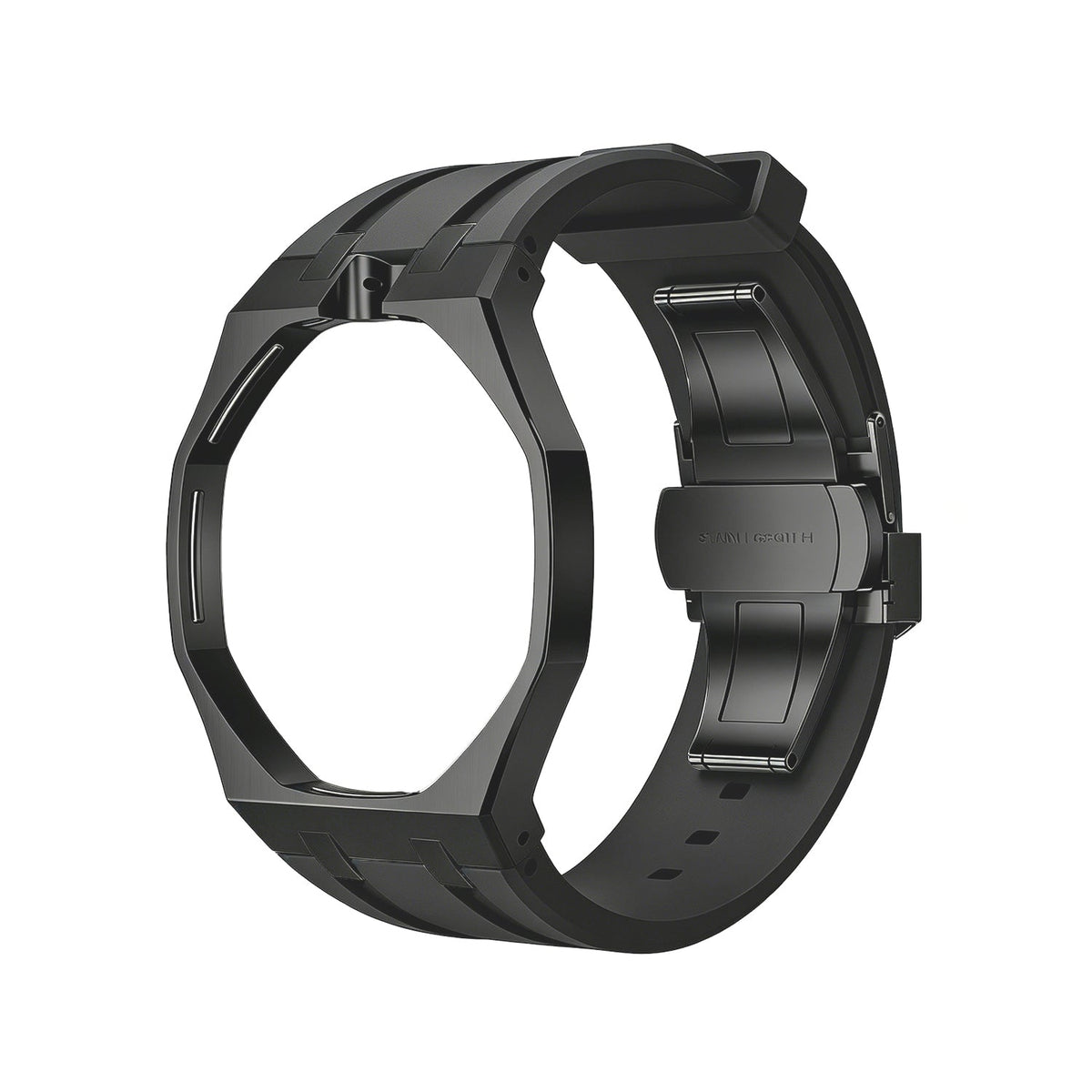 [Plus&Max]OAK POP BLACK STEEL CASE & SILICONE STRAP