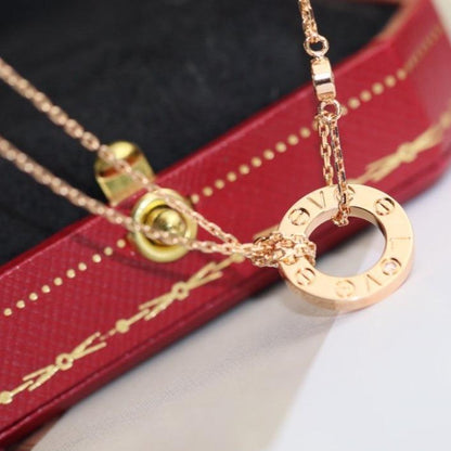 [Max Jewelry ]LOVE NECKLACE ADJUSTABLE ROSE GOLD 2 DIAMOND