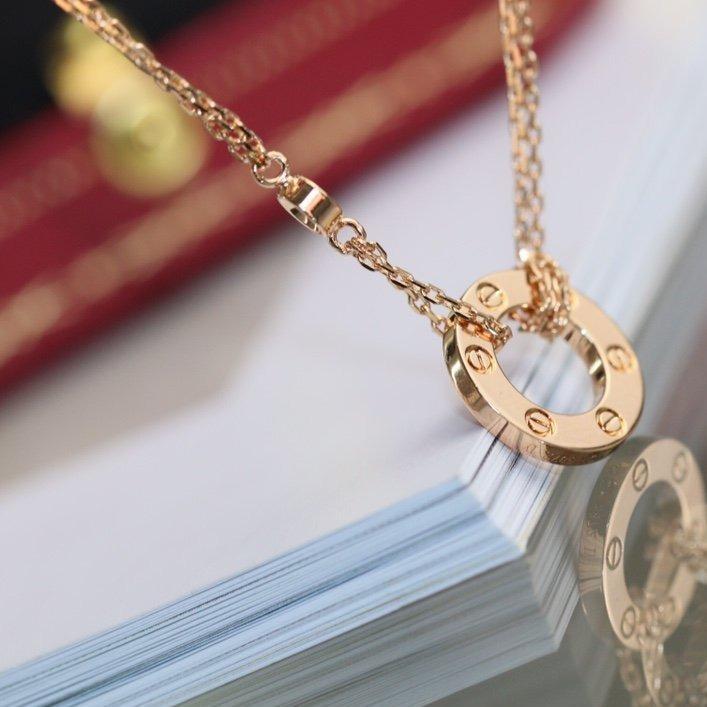 [Max Jewelry ]LOVE NECKLACE ADJUSTABLE ROSE GOLD 2 DIAMOND