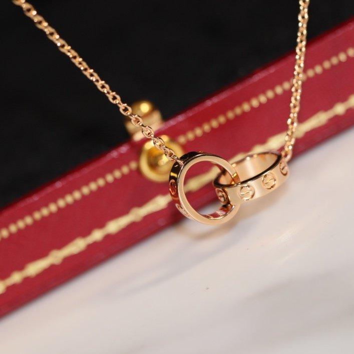 [Max Jewelry ]LOVE NECKLACE PINK GOLD AND SILVER