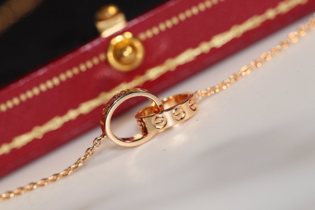 [Max Jewelry ]LOVE NECKLACE PINK GOLD AND SILVER